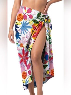 Tropical Floral Sarong or Swim Coverup